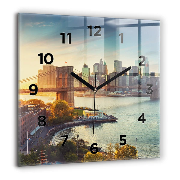 Wanduhr modern quadratisch New York Manhattan