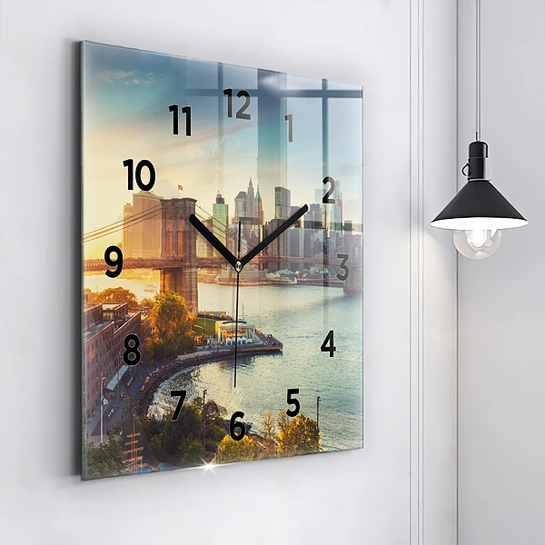 Wanduhr modern quadratisch New York Manhattan