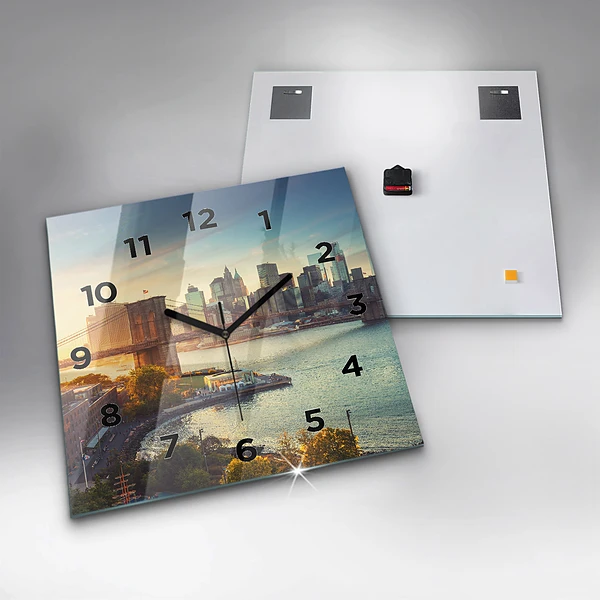 Wanduhr modern quadratisch New York Manhattan