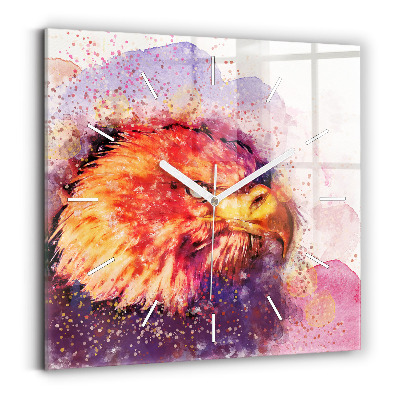 Wanduhr quadratisch mit motiv Aquarell Adler