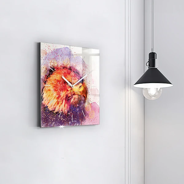 Wanduhr quadratisch mit motiv Aquarell Adler