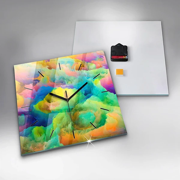 Wanduhr quadratisch mit motiv Fraktale Textur