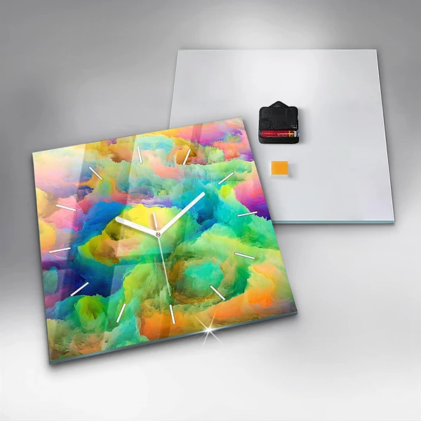 Wanduhr quadratisch mit motiv Fraktale Textur