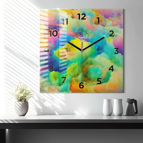 Wanduhr quadratisch mit motiv Fraktale Textur