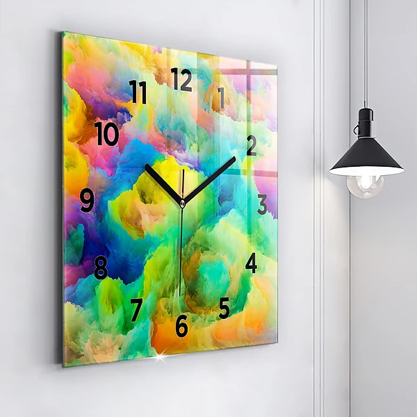 Wanduhr quadratisch mit motiv Fraktale Textur