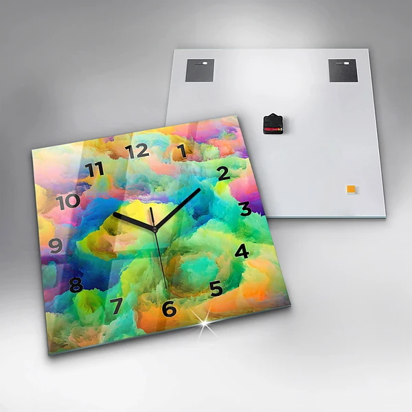 Wanduhr quadratisch mit motiv Fraktale Textur