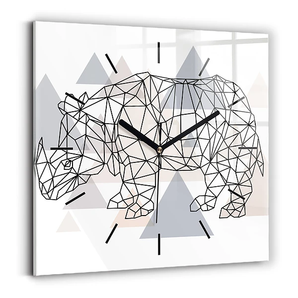 Wanduhr modern quadratisch Geometrisches Muster