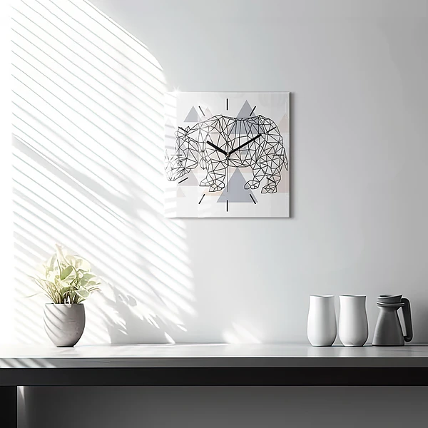 Wanduhr modern quadratisch Geometrisches Muster