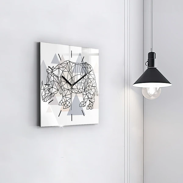 Wanduhr modern quadratisch Geometrisches Muster