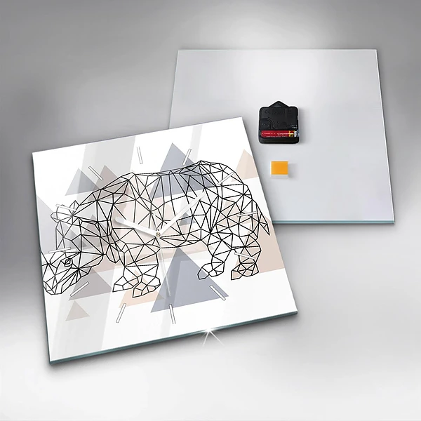 Wanduhr modern quadratisch Geometrisches Muster