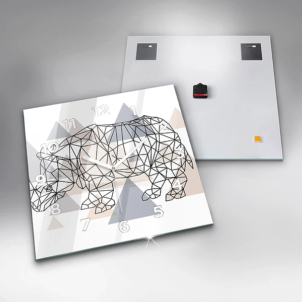 Wanduhr modern quadratisch Geometrisches Muster