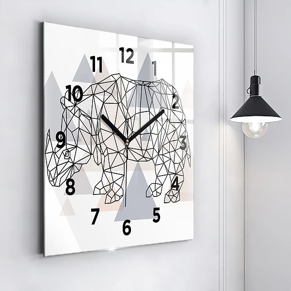 Wanduhr modern quadratisch Geometrisches Muster