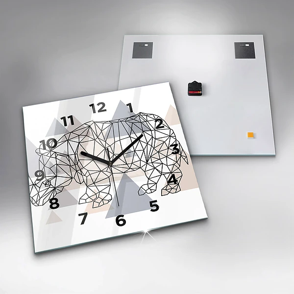 Wanduhr modern quadratisch Geometrisches Muster