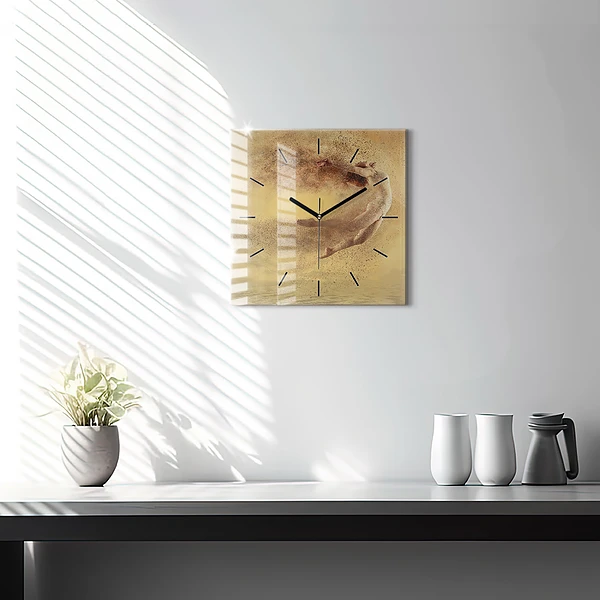 Wanduhr modern quadratisch Frau in Figur