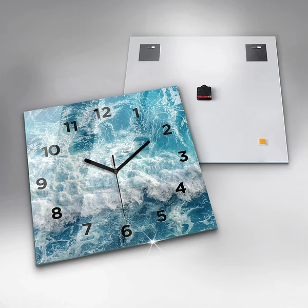 Wanduhr quadratisch mit motiv Meereswellen
