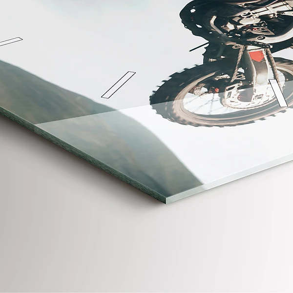 Wanduhr modern quadratisch Motorrad im Adrenalin-Stil