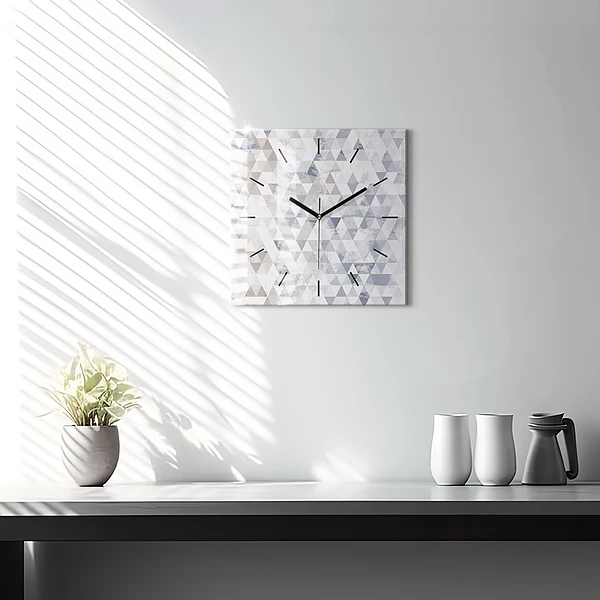 Wanduhr modern quadratisch Geometrisches Muster