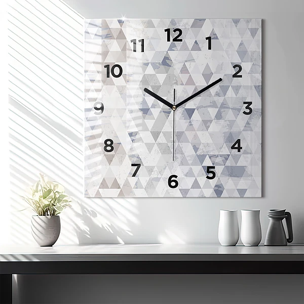 Wanduhr modern quadratisch Geometrisches Muster