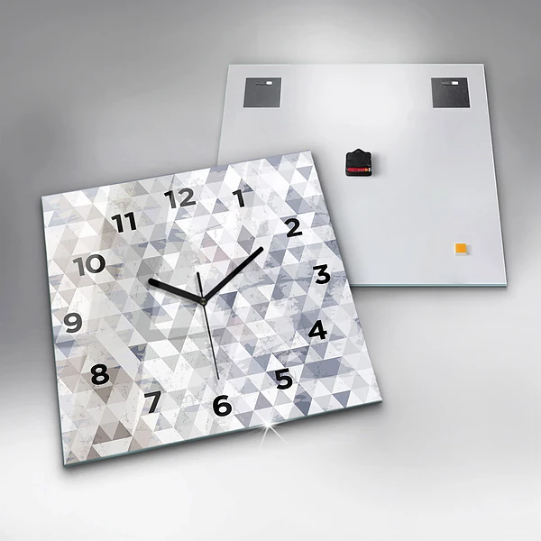Wanduhr modern quadratisch Geometrisches Muster