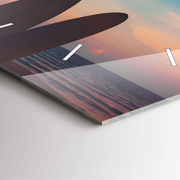 Wanduhr quadratisch mit motiv Surfen am Strand