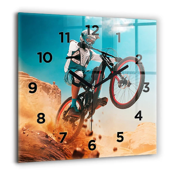 Wanduhr quadratisch mit motiv Stuntman und Adrenalin