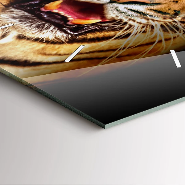 Wanduhr quadratisch Tiger - wildes Auge