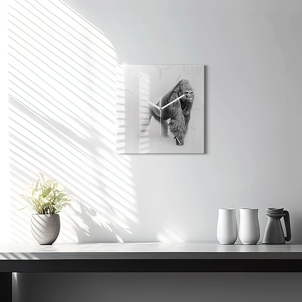 Wanduhr quadratisch mit motiv Tierische Kunstsammlung