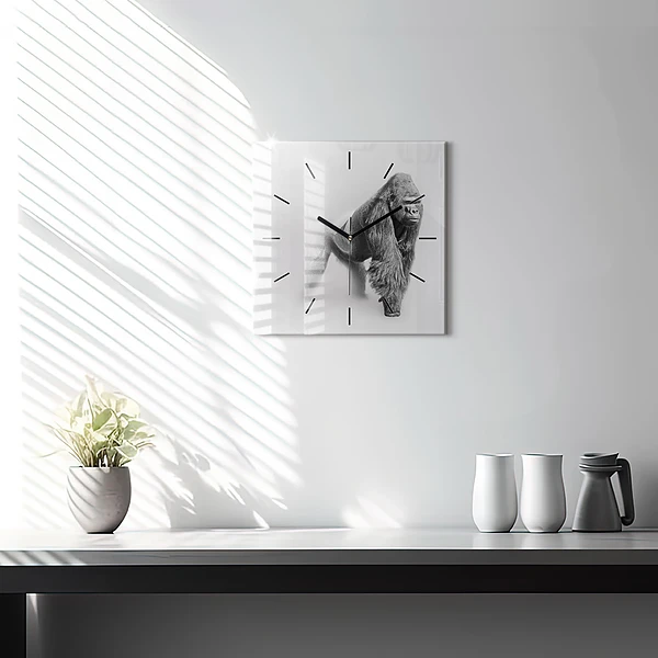 Wanduhr quadratisch mit motiv Tierische Kunstsammlung