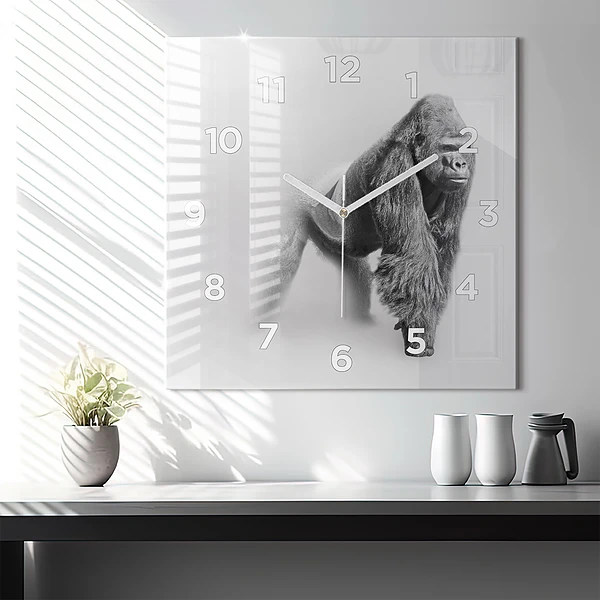 Wanduhr quadratisch mit motiv Tierische Kunstsammlung