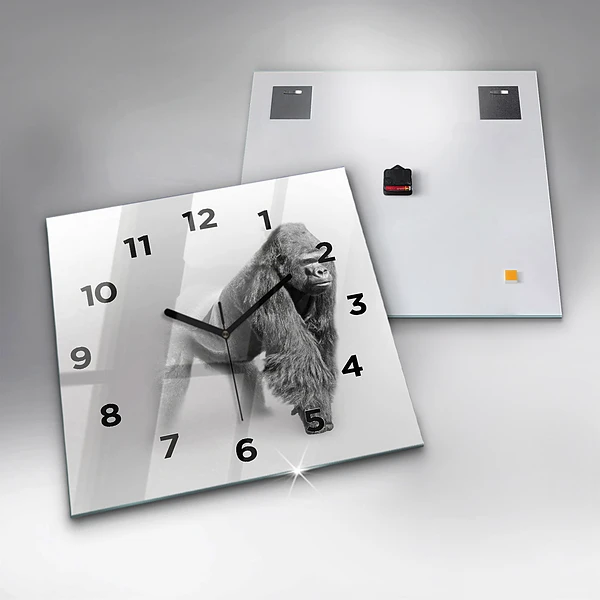 Wanduhr quadratisch mit motiv Tierische Kunstsammlung