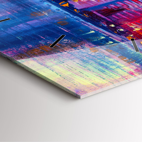 Wanduhr modern quadratisch Abstrakt von Wolkenkratzern