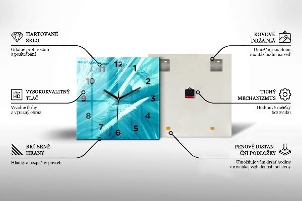 Wanduhr modern quadratisch Abstrakt von Wolkenkratzern