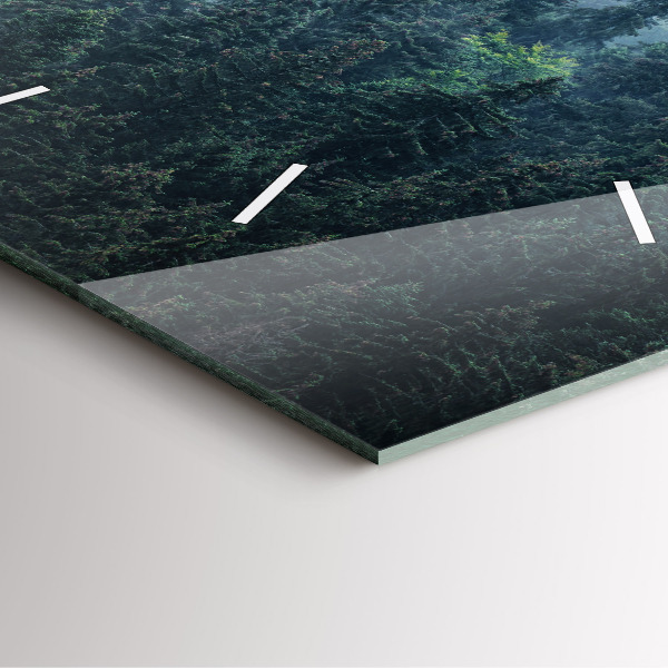 Wanduhr quadratisch mit motiv Neblige Berglandschaft