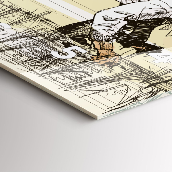 Wanduhr quadratisch mit motiv Frau pflückt Reis