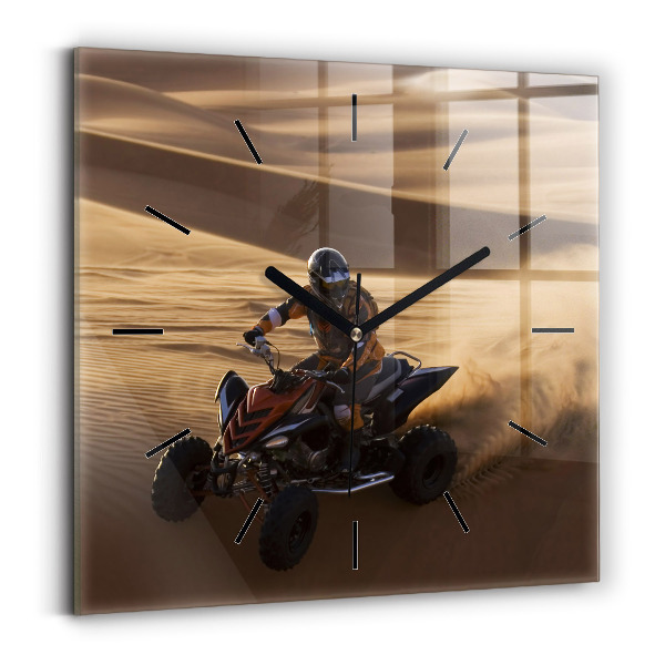 Wanduhr quadratisch Quad in der Wüste