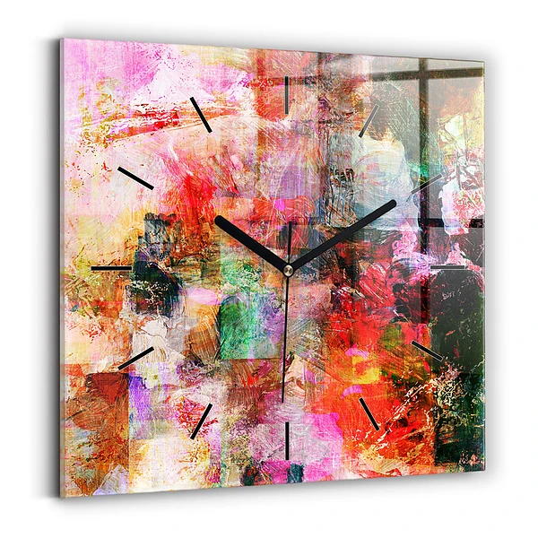 Wanduhr quadratisch mit motiv Abstrakte Komposition