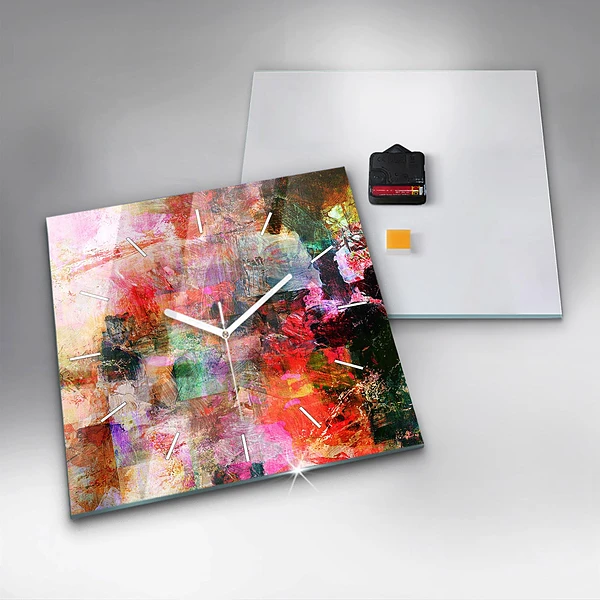 Wanduhr quadratisch mit motiv Abstrakte Komposition