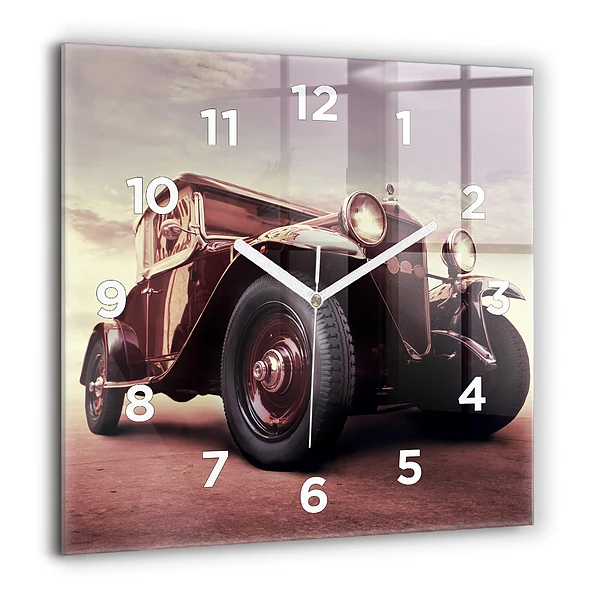 Wanduhr modern quadratisch Oldtimer