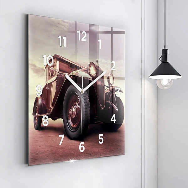 Wanduhr modern quadratisch Oldtimer