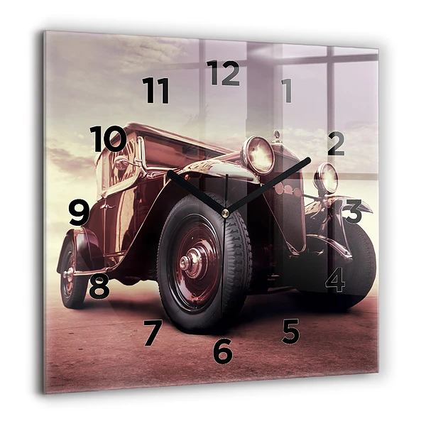 Wanduhr modern quadratisch Oldtimer