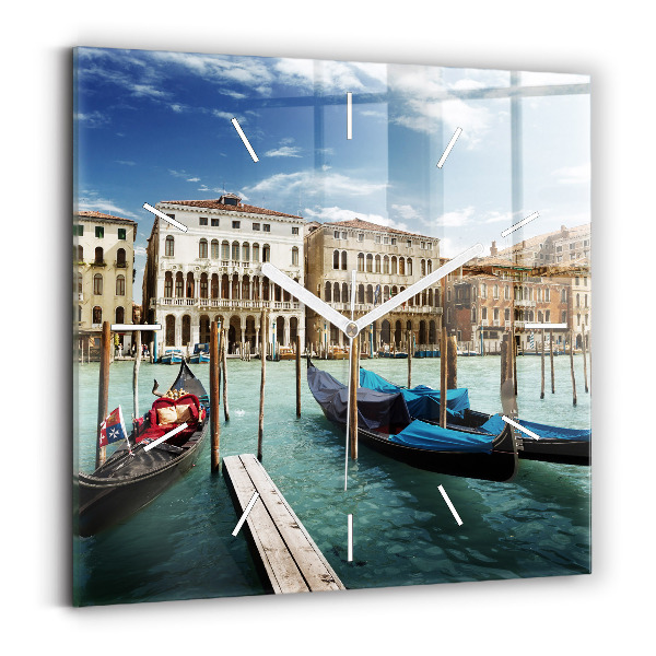 Wanduhr quadratisch Gondeln Venedig Italien