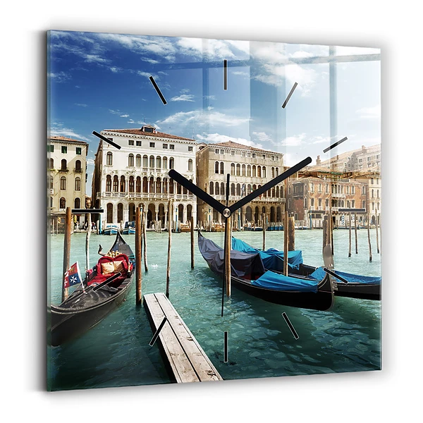 Wanduhr quadratisch Gondeln Venedig Italien