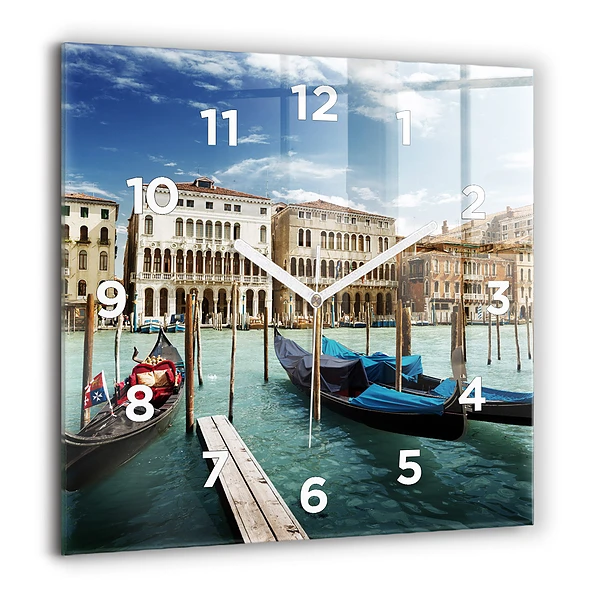 Wanduhr quadratisch Gondeln Venedig Italien