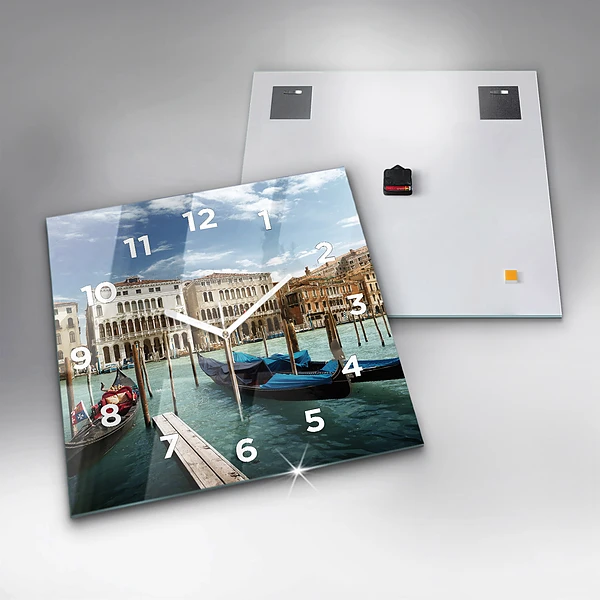 Wanduhr quadratisch Gondeln Venedig Italien