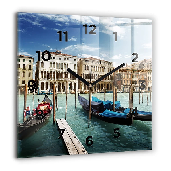 Wanduhr quadratisch Gondeln Venedig Italien