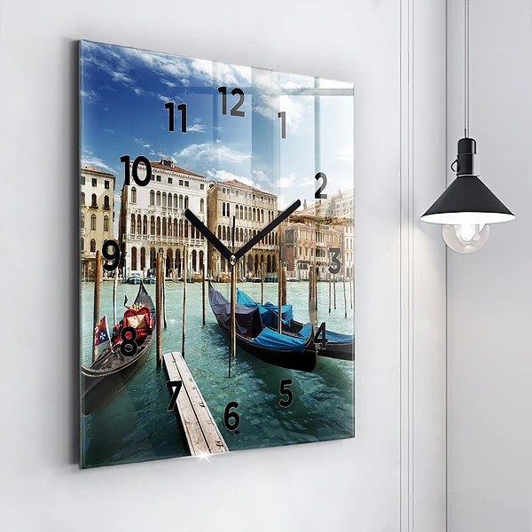 Wanduhr quadratisch Gondeln Venedig Italien