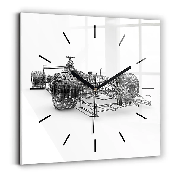 Wanduhr modern quadratisch Aufbau des F1-Wagens