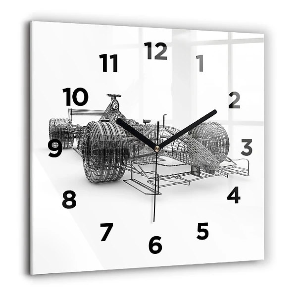 Wanduhr modern quadratisch Aufbau des F1-Wagens