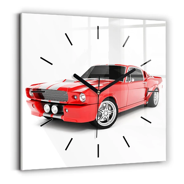 Wanduhr quadratisch Sportwagen