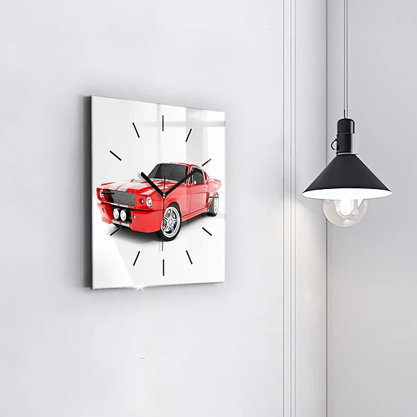 Wanduhr quadratisch Sportwagen